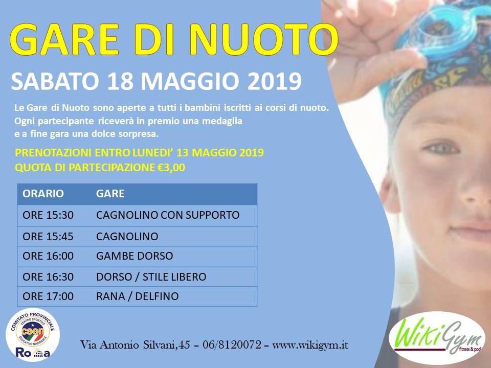 GARE DI NUOTO 18 MAGGIO 2019